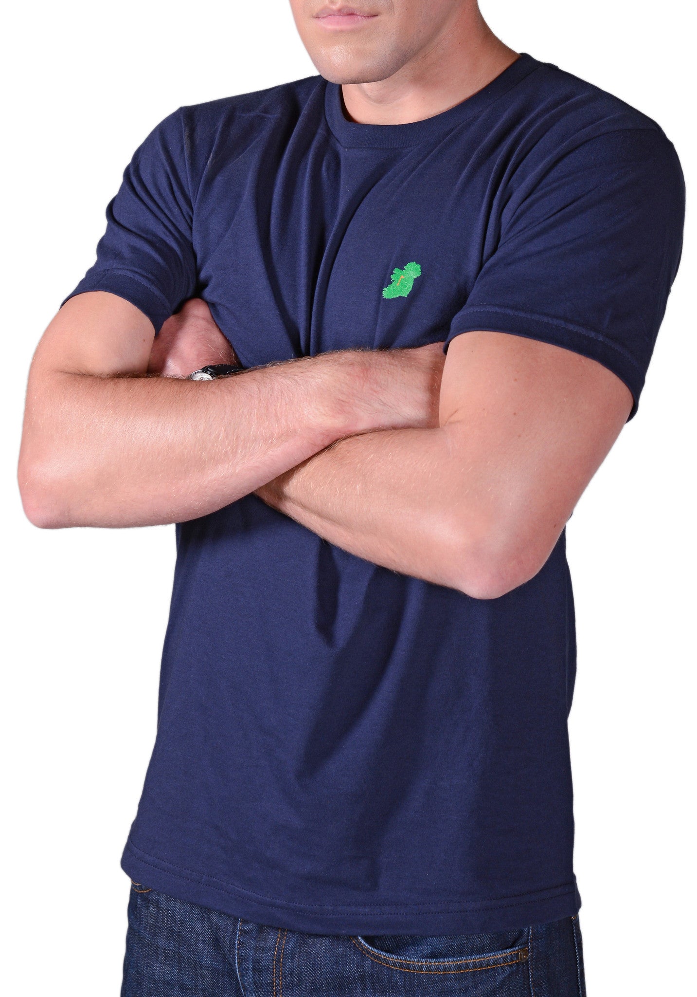 Men's Navy Blue Slim Fit Irish T Shirt by Ireland Shirt