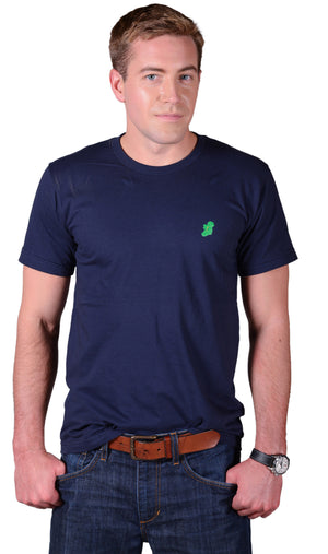 Men's Navy Blue Slim Fit Irish T Shirt by Ireland Shirt-1