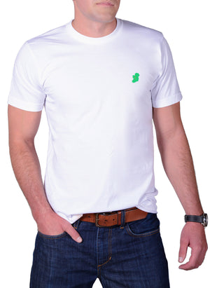 Men's White Slim Fit Irish T Shirt by Ireland Shirt