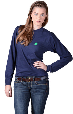 Long Sleeve Irish T Shirts for Ladies in Navy Blue by Ireland Shirt